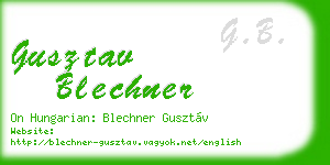 gusztav blechner business card